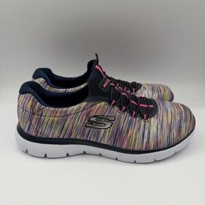 Skechers Summits Light Shoes Womens 9.5 Rainbow Colorful‎ Slip On Sneakers 12984